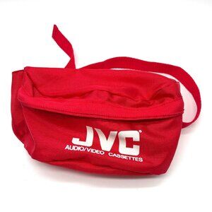 Vintage JVC Audio Video Cassette Promo Fanny Pack Red Nylon Belt Bag Buckle
